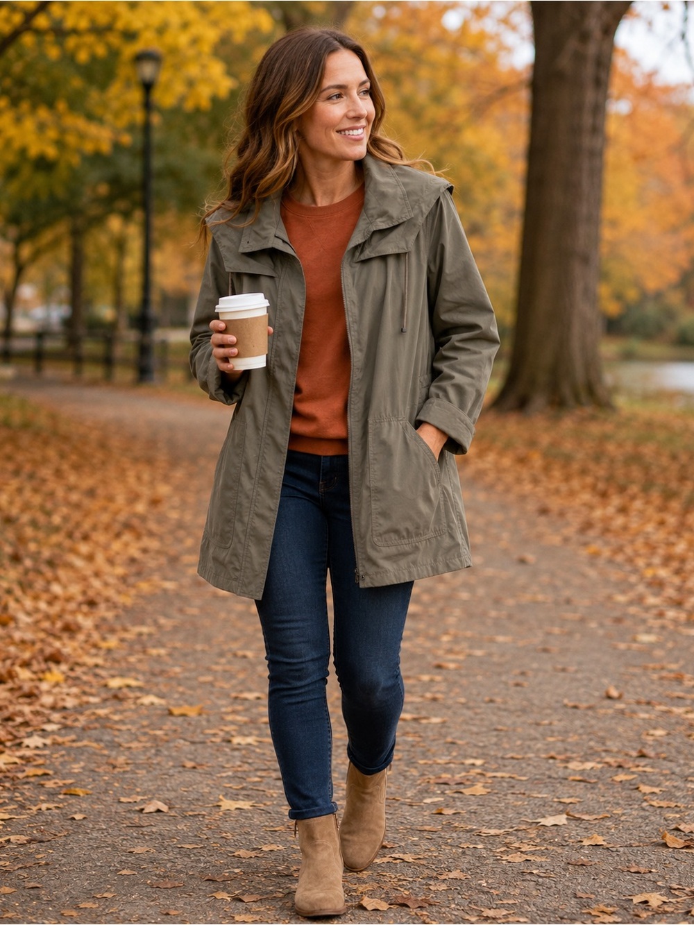 Sandwich Grey/Olive Utility Jacket with Hooded Anorak Styling